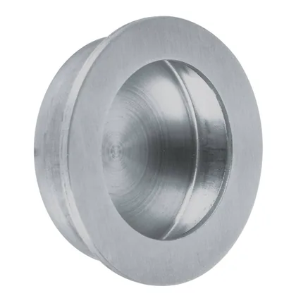 Jaladera de embutir circular No. 2, cromo mate, HERMEX