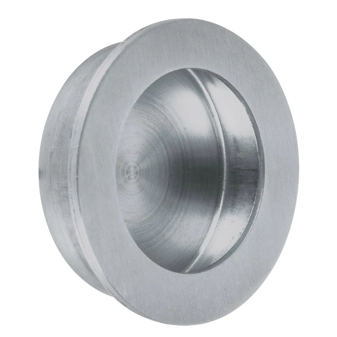 Jaladera de embutir circular No. 4, cromo mate, HERMEX