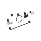 Juego de 6 accesorios para baño, negro, FOSET AQUA 1
