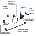 Juego de 6 accesorios para baño, negro, FOSET AQUA 2