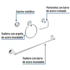 Juego de 4 accesorios para baño, cromo, FOSET AQUA 2