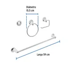 Juego de 4 accesorios para baño, cromo, FOSET AQUA 3