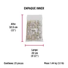 Bolsa 2 bisagras parche de 7 cm, latonado, HERMEX 7