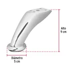 Pata para sofá y mueble, cromo, 90 mm altura, HERMEX 3