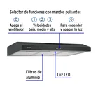 Campana extractora 80 cm, empotrable, negra, FOSET 2