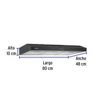 Campana extractora 80 cm, empotrable, negra, FOSET 3