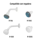 Brazo y chapetón plásticos para regadera, FOSET BASIC 2
