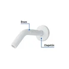 Brazo y chapetón plásticos para regadera, FOSET BASIC 3