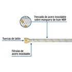 Manguera para gas, acero inox, 3/8' flare, 150 cm, FOSET 2