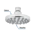 Regadera cromo 4' plato redondo, sin brazo, FOSET ELEMENT 5