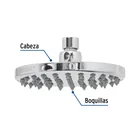 Regadera cromo 6' plato redondo, sin brazo, FOSET ELEMENT 5