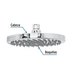 Regadera cromo 8' plato redondo, sin brazo, FOSET ELEMENT 5