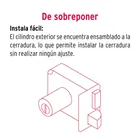 Cerradura sobreponer der instala-fácil, tradicional, negro 5