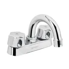 Mezcladora 4' para lavabo, cuello curvo, cartucho compresión 1