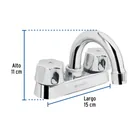 Mezcladora 4' para lavabo, cuello curvo, cartucho compresión 4