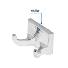 Gancho doble para toallas, metálico, cromo, BASIC 2